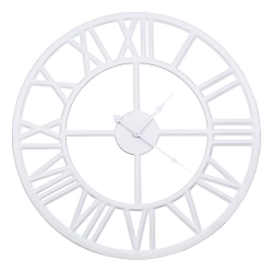 Duży zegar industrialny biały 80 cm modern loft 43-208