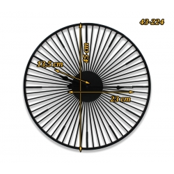 Zegar czarny metalowy 45 cm loft bez cyfr 43-224