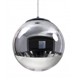 Lampa sufitowa szklana kula srebrna chromowana 61-122