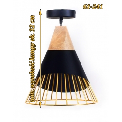Lampa czarno-złota wisząca ażurowa loft nowoczesna 61-241